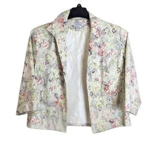 Vintage 100% Hemp Whimsical Twee Cropped Blazer Iridescent Women's Size M